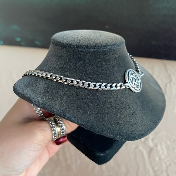 Handmade celtic knot coin cuban chain link stainless steel choker necklace - Picture 5 of 13